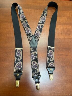 Suspenders made in Germany paisley print